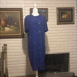 Vintage Blue Sequin Dress